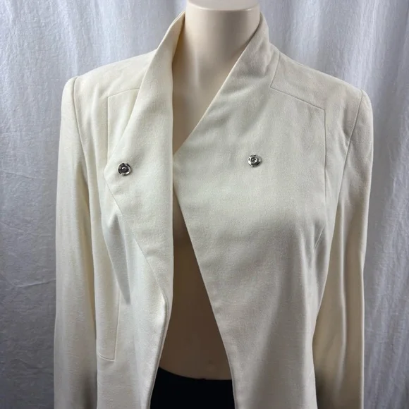 Kimberley Ovitz Cream Sophisticated Suit Jacket with Pleated Back 10 - Picture 7 of 10